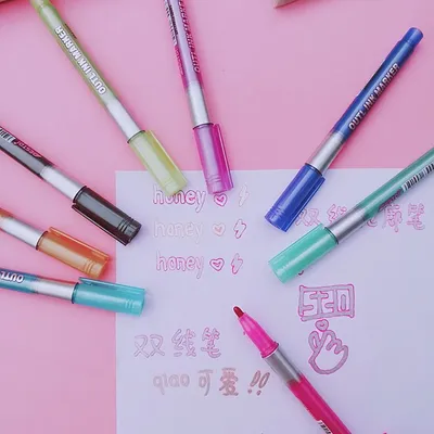 12-color Set Outline Hand Account Highlighter