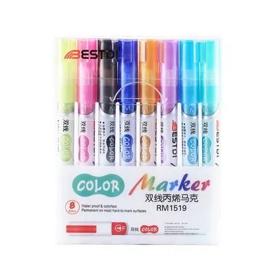 12-color Set Outline Hand Account Highlighter