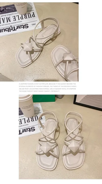 Flat Shoes Cross Straps Student Roman Beach Shoes Women