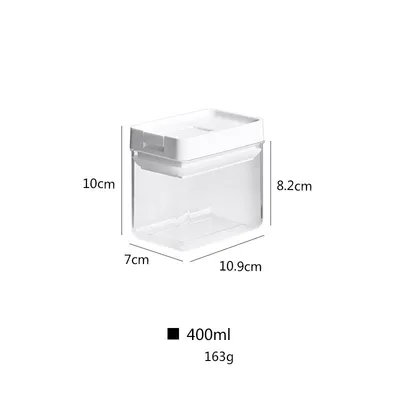 Kitchen Japanese Food Sealed Cans Plastic Transparent Moisture-proof Refrigerator Storage Box Whole Grains Square Storage Cans