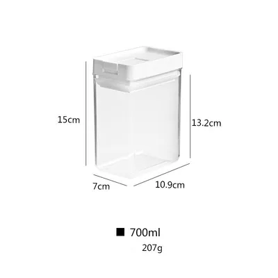 Kitchen Japanese Food Sealed Cans Plastic Transparent Moisture-proof Refrigerator Storage Box Whole Grains Square Storage Cans