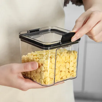 Square Transparent Sealed Fresh-Keeping Box Kitchen Grain Storage Tank Snacks Dried Fruit Storage Tank Factory Direct Sales