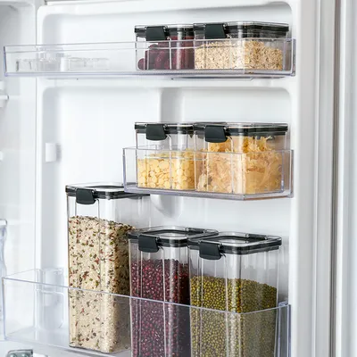 Square Transparent Sealed Fresh-Keeping Box Kitchen Grain Storage Tank Snacks Dried Fruit Storage Tank Factory Direct Sales