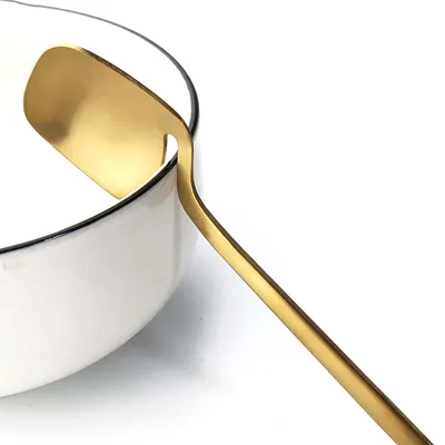 أدوات مائدة قوس قزح، ملعقة، شوكة، سكين ديكور الطاولة، أطقم أدوات مائدة، أدوات مائدة ذهبية غير لامعة، طقم الحلويات، الحساء، استخدام القهوة