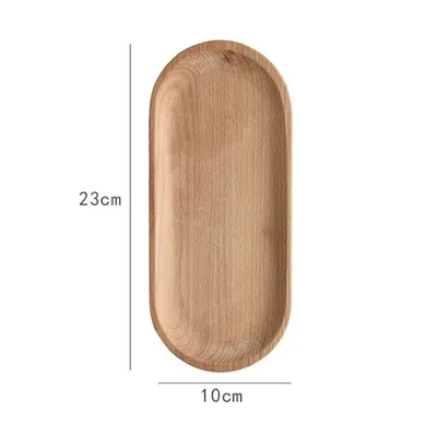 Creative Irregular Oval Japanese Solid Wood Dinner Plate