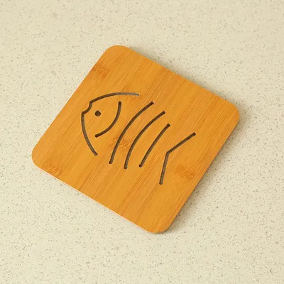 Hollow Wooden Coaster, Kitchen Thickened Anti-Scalding Heat Insulation Pad Placemat, Non-Slip Pot Mat, Bowl Mat, Plate Mat