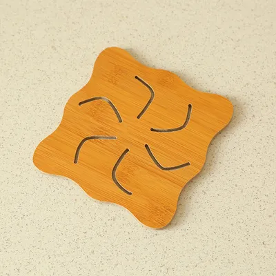 Hollow Wooden Coaster, Kitchen Thickened Anti-Scalding Heat Insulation Pad Placemat, Non-Slip Pot Mat, Bowl Mat, Plate Mat