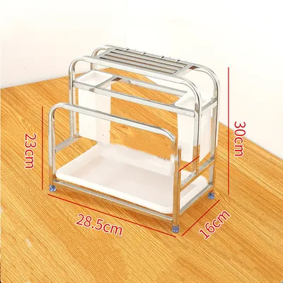 Stainless Steel Square Tube Knife Holder Knife Holder Cutting Board Rack Cutting Board Rack Kitchen Multi-Function Storage Racks Chopstick Holder