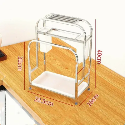 Stainless Steel Square Tube Knife Holder Knife Holder Cutting Board Rack Cutting Board Rack Kitchen Multi-Function Storage Racks Chopstick Holder