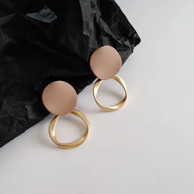 Boucles Doreilles Brunes Pour Femmes, Vintage, Mat, Goutte D'eau, En Metal, Tendance, Nouvelle Automne Hiver