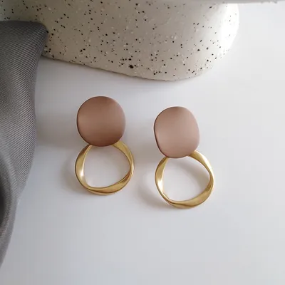 Boucles Doreilles Brunes Pour Femmes, Vintage, Mat, Goutte D'eau, En Metal, Tendance, Nouvelle Automne Hiver