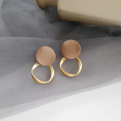Boucles Doreilles Brunes Pour Femmes, Vintage, Mat, Goutte D'eau, En Metal, Tendance, Nouvelle Automne Hiver