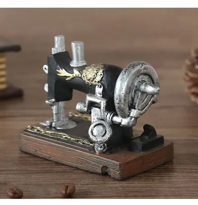 Retro Nostalgic Sewing Machine Antique Small Furnishings Creative Window Display Props Desktop Ornaments Resin Crafts