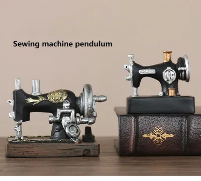 Retro Nostalgic Sewing Machine Antique Small Furnishings Creative Window Display Props Desktop Ornaments Resin Crafts