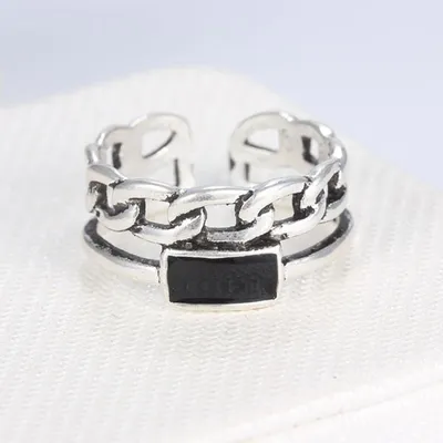 Factory Direct Amazon Hot Style Ring Epoxy Twist Woven Ring Female Distressed Retro Hipster Student Jewelry