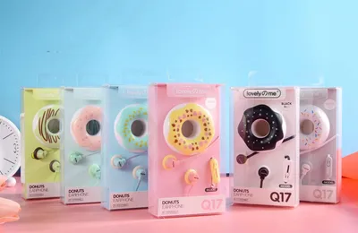KEEKA New Creative Macaron Q17 Donut Cartoon Headphones With Mark