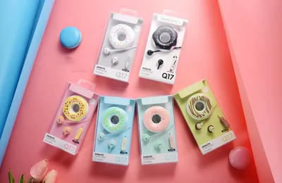 KEEKA New Creative Macaron Q17 Donut Cartoon Headphones With Mark