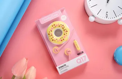 KEEKA New Creative Macaron Q17 Donut Cartoon Headphones With Mark