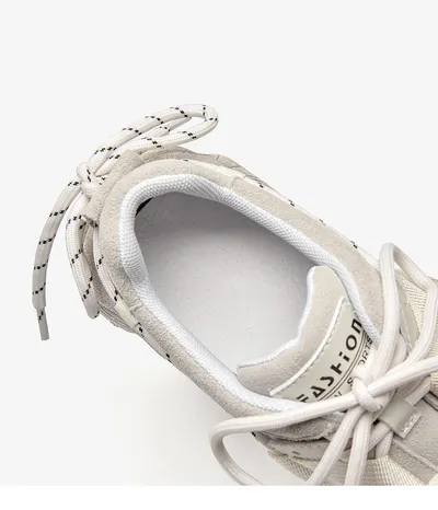 All-Match Casual Sports Shoes Women'S Thick-Soled Increase Korean Version Of Old Shoes Students Wenzhou Wholesale Lace Tide