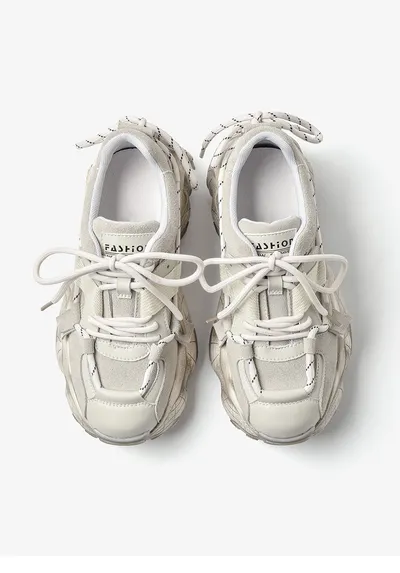 All-Match Casual Sports Shoes Women'S Thick-Soled Increase Korean Version Of Old Shoes Students Wenzhou Wholesale Lace Tide