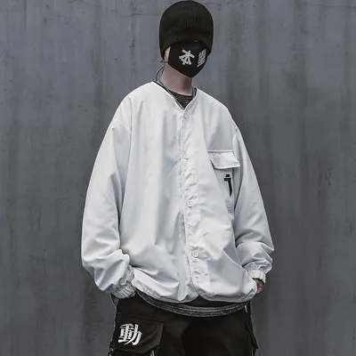 Guochao Functional Wind Big Pocket Loose Casual Jacket Shirt