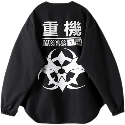 Guochao Functional Wind Big Pocket Loose Casual Jacket Shirt