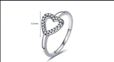 S925 Silver Heart-Shaped Love Thai Silver Retro Jewelry Temperament Ins Tide Net Celebrity Ring Female Cold Wind Foreign Trade Jewelry