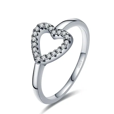 S925 Silver Heart-Shaped Love Thai Silver Retro Jewelry Temperament Ins Tide Net Celebrity Ring Female Cold Wind Foreign Trade Jewelry