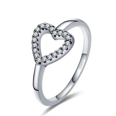 S925 Silver Heart-Shaped Love Thai Silver Retro Jewelry Temperament Ins Tide Net Celebrity Ring Female Cold Wind Foreign Trade Jewelry
