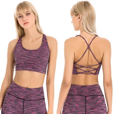 Colorful Thread Stitching Stepping Exercise Yoga Two-Piece Suit