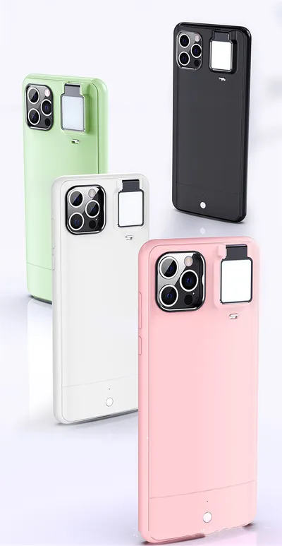 Creative Selfie Fill Light Mobile Phone Case 12pro Protective Cover Beauty Light Mobile Phone Case