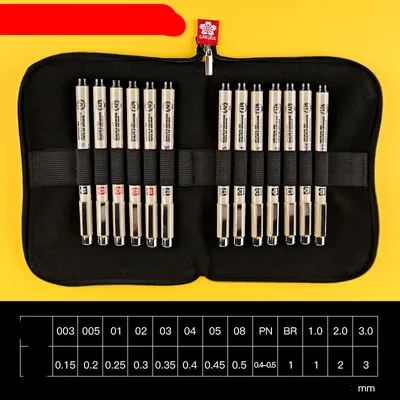 Japanese Cherry Blossom Needle Pen Hand-Painted Waterproof Hook Line Pen Architectural Design Comic Stick Drawing Pen Watercolor Drawing Line Pen
