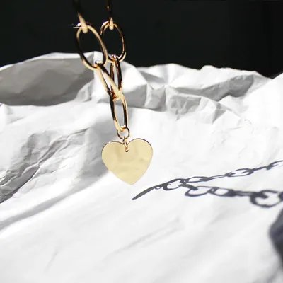 Cross-Border Jewelry Large Gold Chain European And American Metal Ins High-Quality Hip-Hop Love Pendant Necklace Chocker778