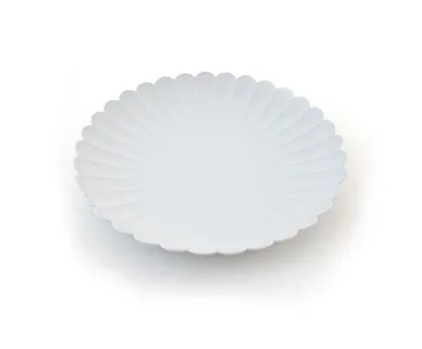 Simple Gray And White Frosted Chrysanthemum Dinner Plate