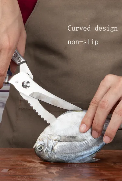Kitchen Multifunctional Scissors Stainless Steel Chicken Bone Cleaver Knife Meat Fruit Boning Fish Scissors Scale Clean Scissors