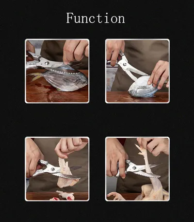 Kitchen Multifunctional Scissors Stainless Steel Chicken Bone Cleaver Knife Meat Fruit Boning Fish Scissors Scale Clean Scissors