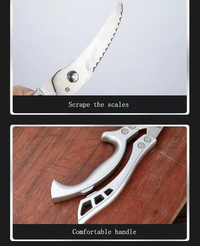 Kitchen Multifunctional Scissors Stainless Steel Chicken Bone Cleaver Knife Meat Fruit Boning Fish Scissors Scale Clean Scissors