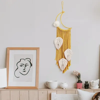 Modern And Simple Weaving Multicolor Moon Tassel Tapestry Soft Furnishing Home Accessories Wall Decoration Crafts