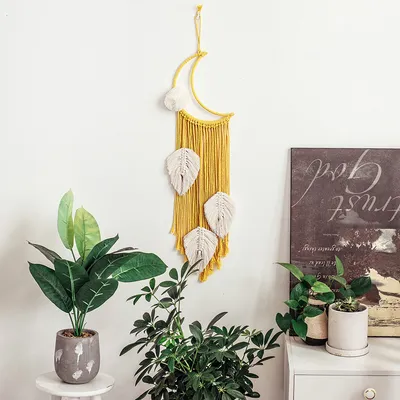 Modern And Simple Weaving Multicolor Moon Tassel Tapestry Soft Furnishing Home Accessories Wall Decoration Crafts