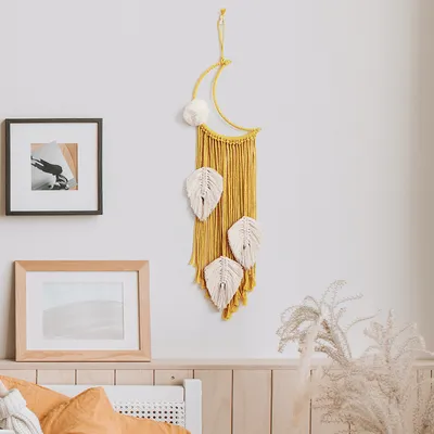 Modern And Simple Weaving Multicolor Moon Tassel Tapestry Soft Furnishing Home Accessories Wall Decoration Crafts