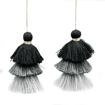 1Pcs 75mm 3 Colors Polyester Tassel Trims Cotton Silk Tassel Trim For Home Decoration Diy Sewing Curtain Accessories