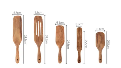 Acacia Long-Handled Spatula Spatula Mixing Cooking Spatula Cross-Border Teak Kitchenware Set