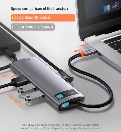 Compatible with Apple, Baseus Usb C Hub Type C To Hdmi-Compatible Usb 3.0 Adapter 8 In 1 Type C Hub Dock For Macbook Pro Air Usb C Splitter