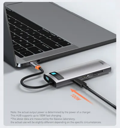 Compatible with Apple, Baseus Usb C Hub Type C To Hdmi-Compatible Usb 3.0 Adapter 8 In 1 Type C Hub Dock For Macbook Pro Air Usb C Splitter