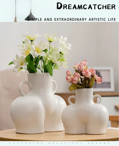 Home Ceramic Decoration Crafts Ornaments Simulation Body Art Dried Flower Vase