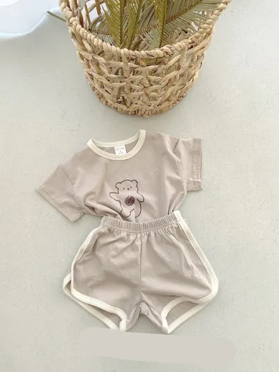 Baby Bear Cotton Suit Two-piece Cartoon Comfort For Babies And Toddlers