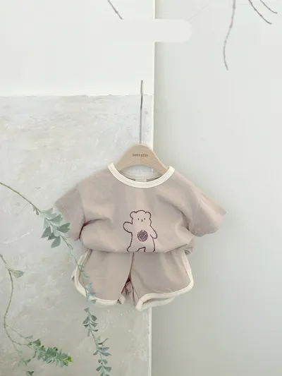 Baby Bear Cotton Suit Two-piece Cartoon Comfort For Babies And Toddlers