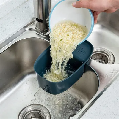 Kitchen Sink Food Residue Filter Mesh Rack Sink Drain Storage Basket Remaining Drain Basket