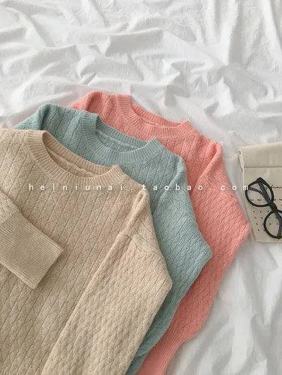 Women's Korean Lazy Style Casual All-match Loose Long Sleeve Pullover Top