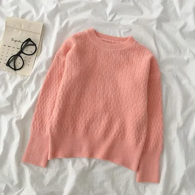 Women's Korean Lazy Style Casual All-match Loose Long Sleeve Pullover Top